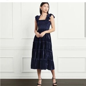 Hill House Velvet Navy Blue nap dress XXS